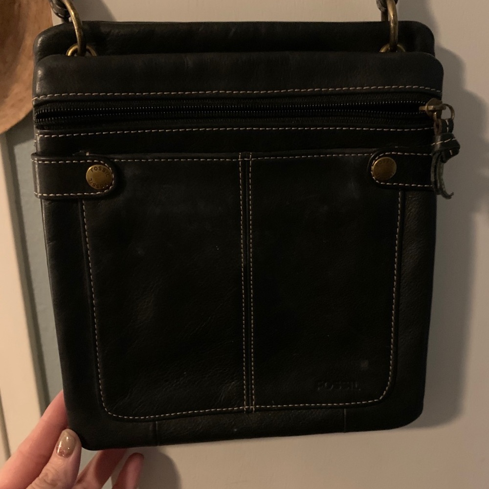 Fossil black crossbody